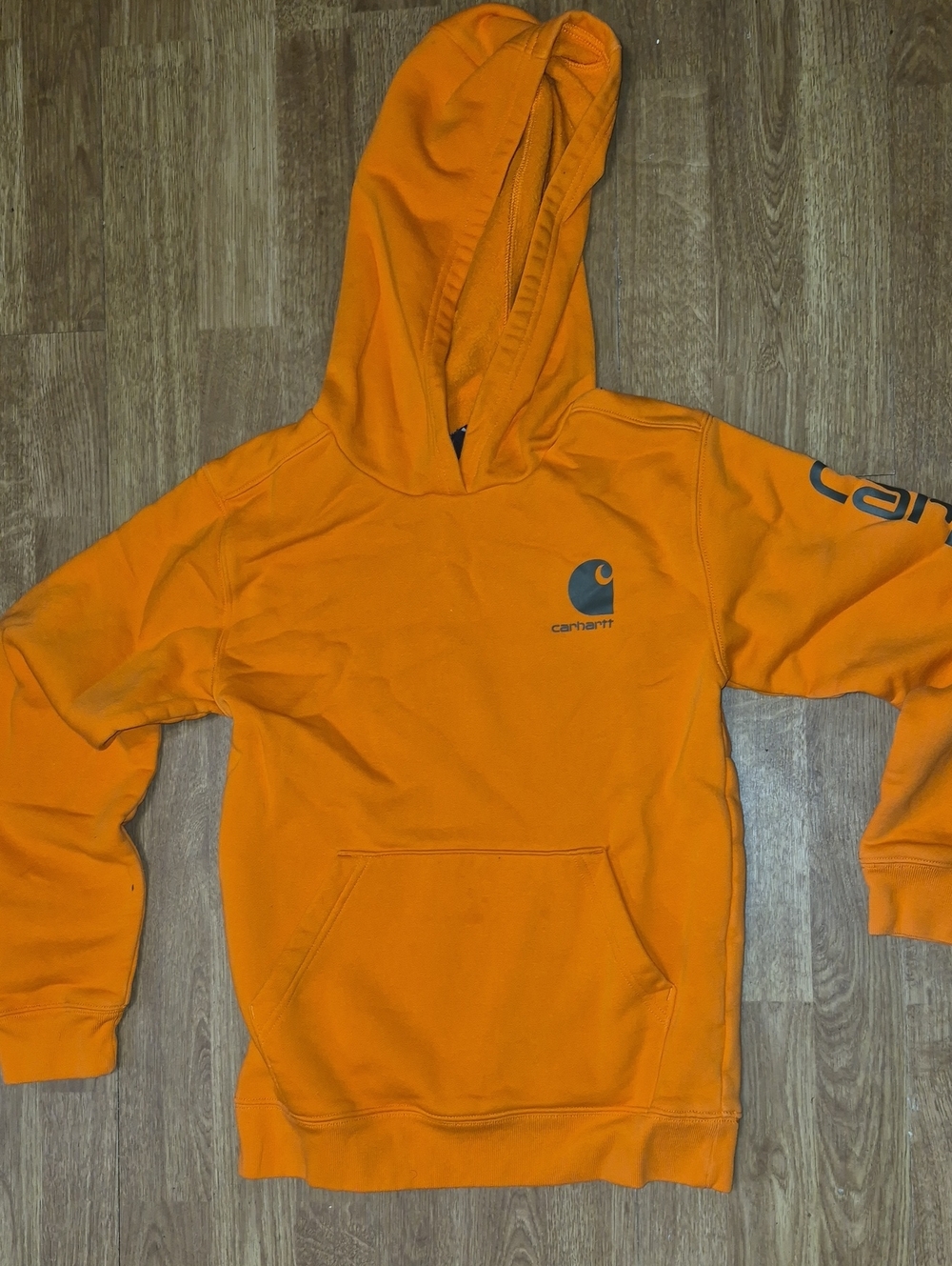 Carhartt Kids Hooded Sweatshirt in Bright Orange  Size 10/12